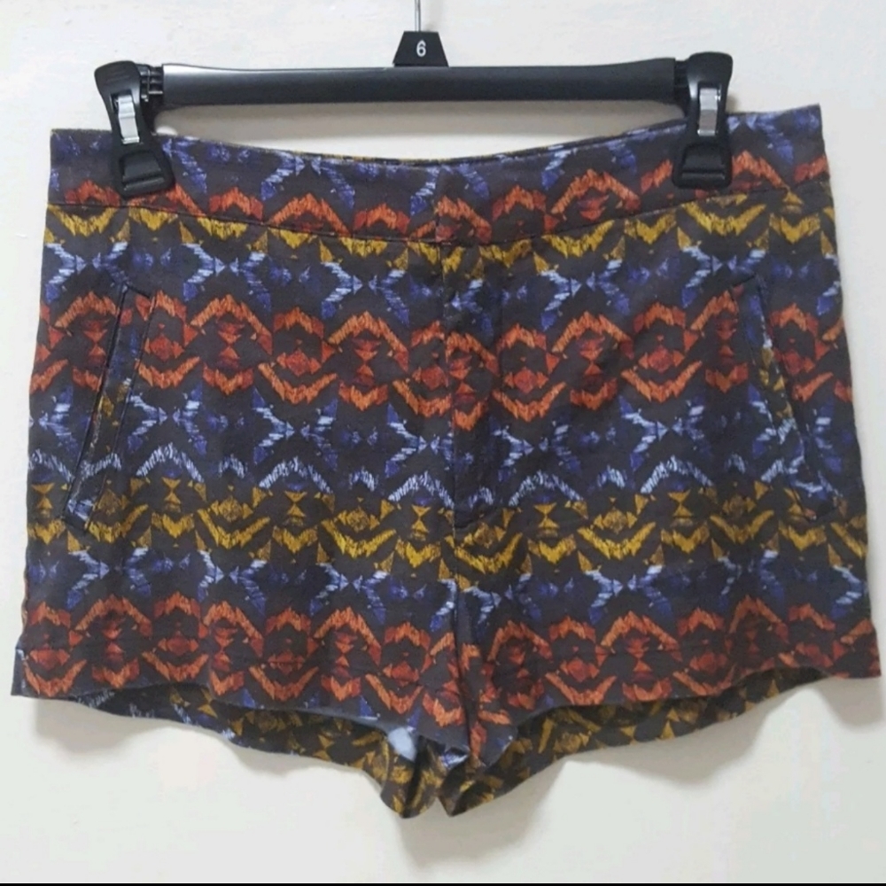 Free People Women Shorts Tribal Chevron Print High Rise Waist Pockets Boho 2